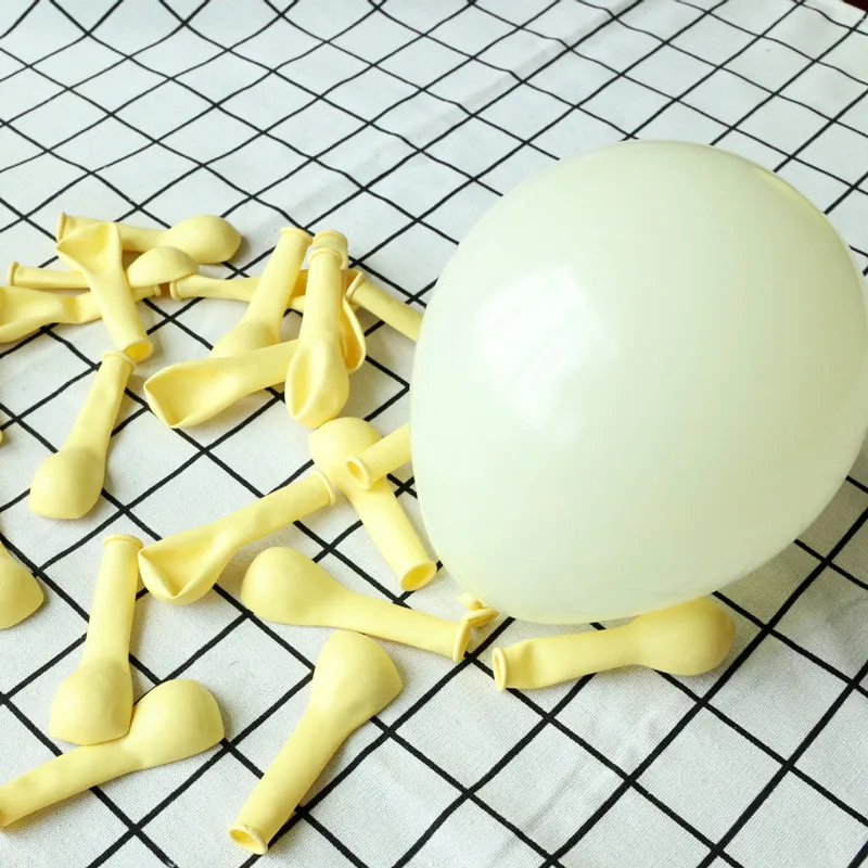 Macaron yellow 30 шт. 5 дюймов Макарон цвет круглый пузырь латексные воздушные шары Свадьба День Рождения украшения воздушные гелиевые шарики, День подарков будущей матери - Цвет: Macaron yellow