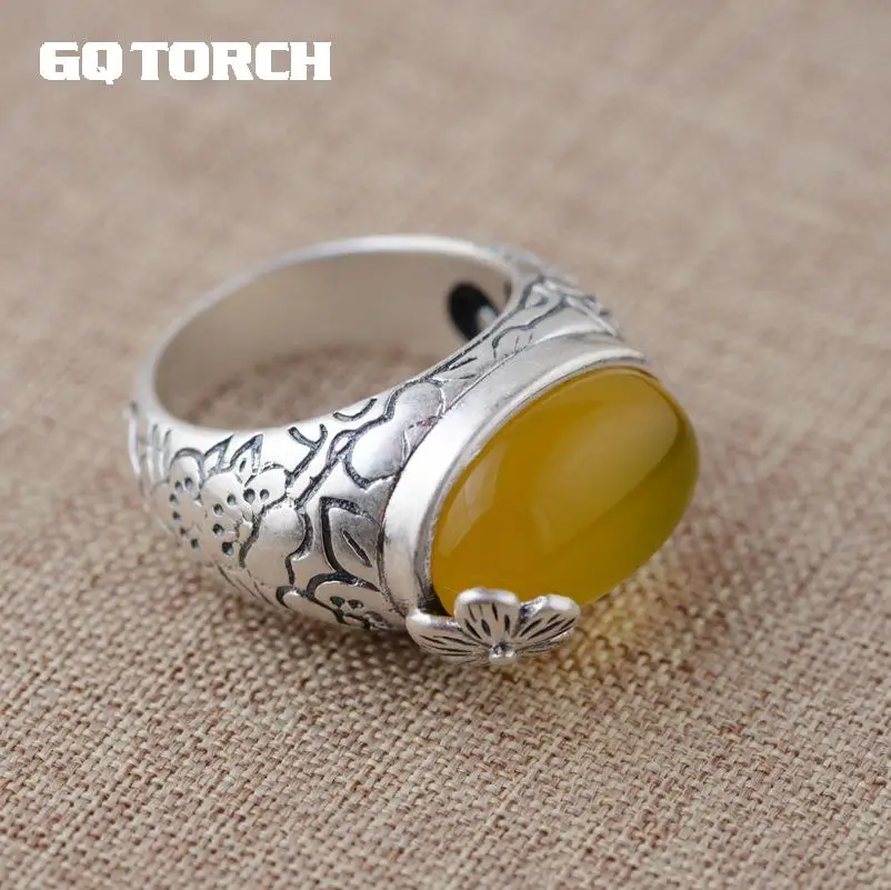 925 пробы серебряные кольца из натурального Поделочного Камня для женщин