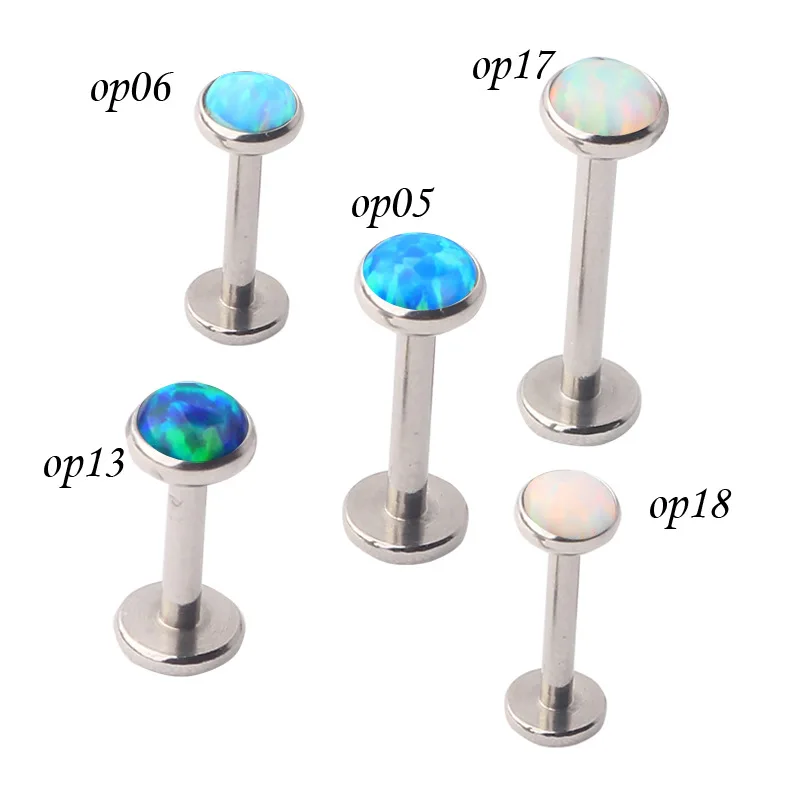 1 шт. модные титановые опаловые кольца для губ внутренние нитки носовые шпильки