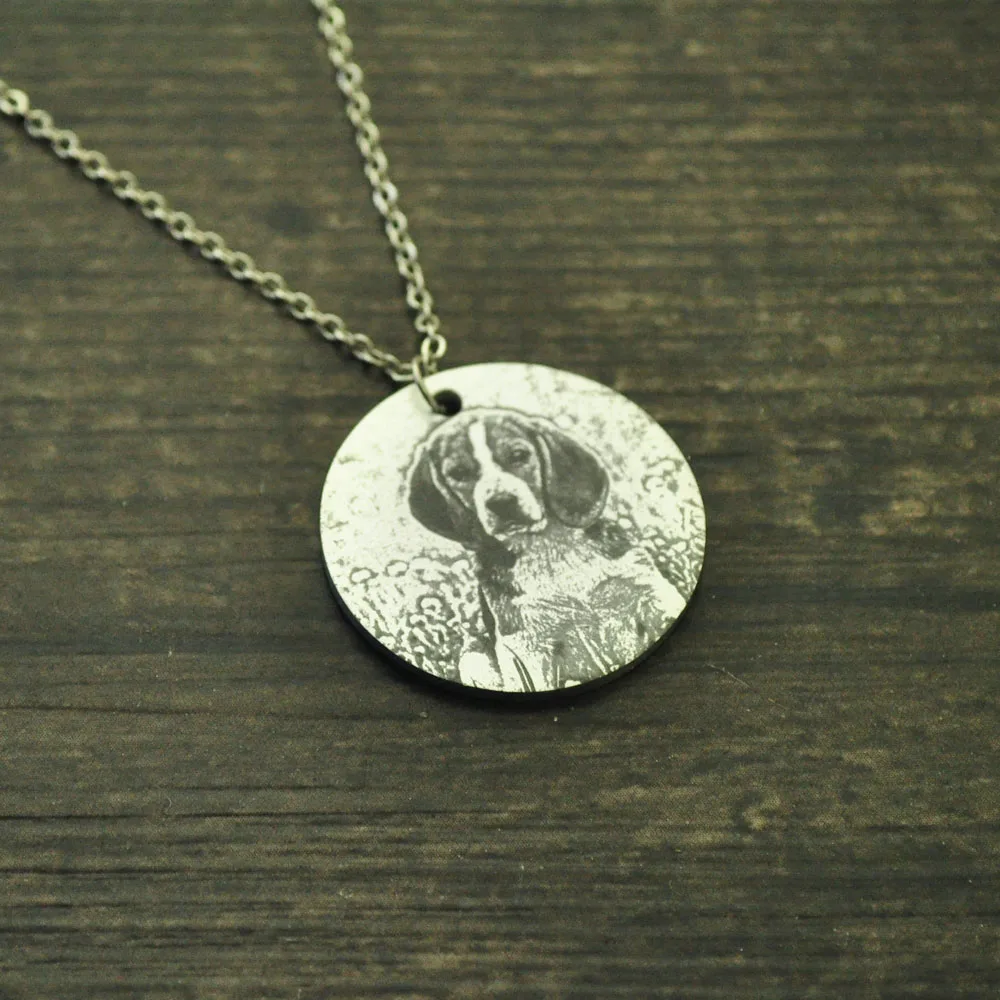 2019 гравированный из нержавеющей стали фото ожерелье изображение на заказ ваше