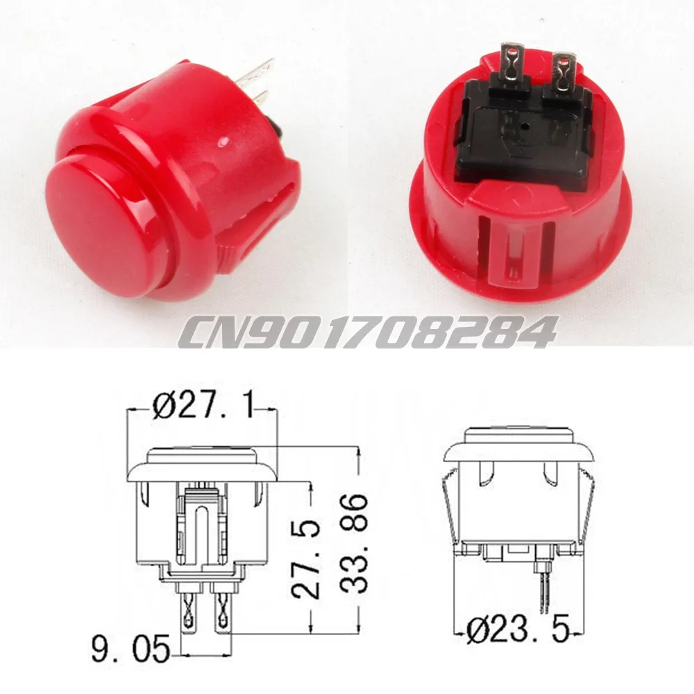 10x Новый OEM 24 мм Кнопка встроенный микро переключатель Замена для Sanwa OBSF-24 Кнопки