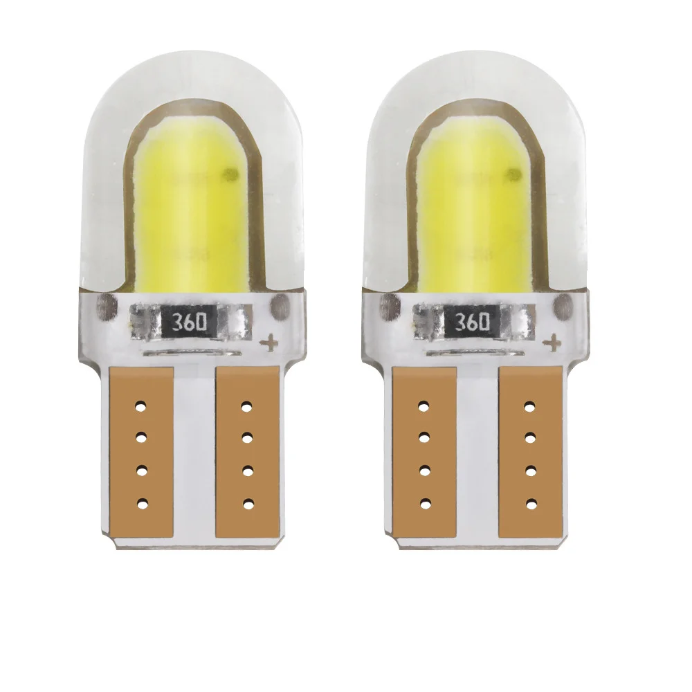 Carsty 10pcs Silicone Case T10 w5w cob LED Car Parking Light 501 WY5W Wedge Indoor Ceiling Automatic Steering Bulb 12v | Автомобили и