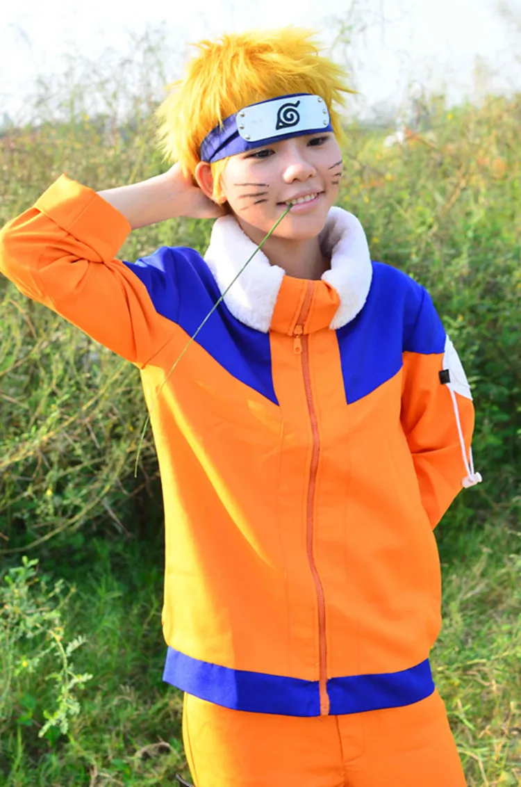 Adult Naruto Uzumaki Shippuden 1st Generation Ninja Uniform Cosplay Costume Childhood clothes cartoon jacket pants for Halloween |