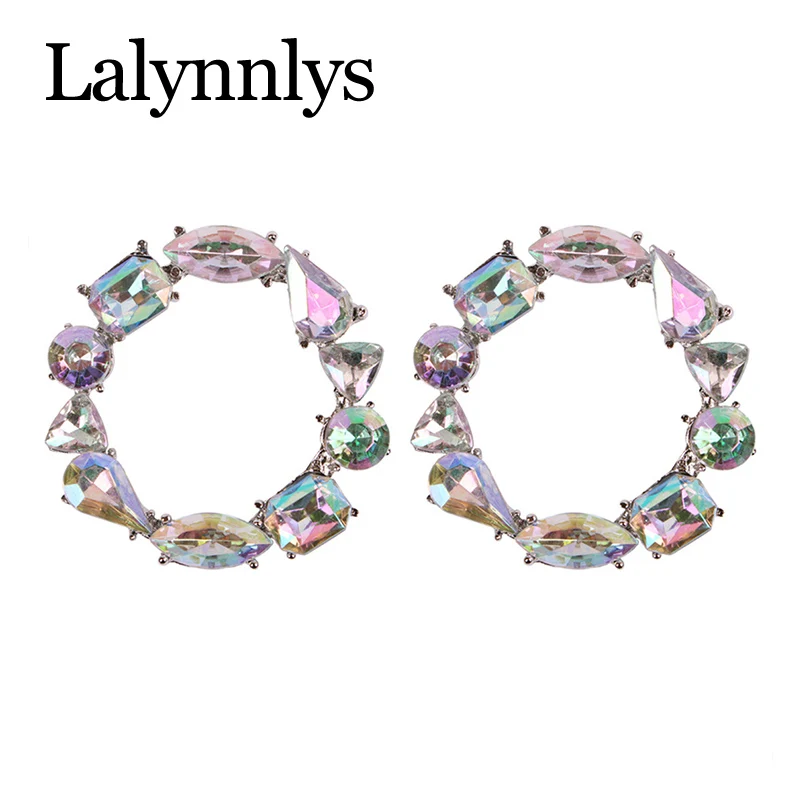 Lalynnlys, новинка, стразы, серьги-капли для женщин, девушек, цветок, Кристальные серьги, Boho, массивные ювелирные изделия,,, E50781