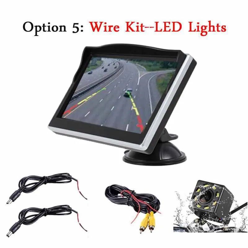 Option 5 Koorinwoo обновленный автомобильный парковочный комплект HD " откидной TFT светодиодный автомобильный монитор Dash камера заднего вида парковочный экран камера заднего хода - Название цвета: Option 5
