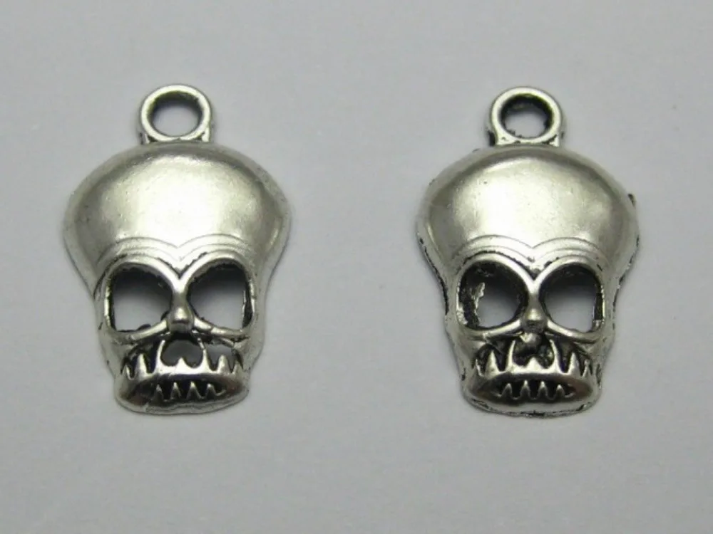 

50 тибетский серебряный цвет Череп готического скелета Подвески 18X11mm