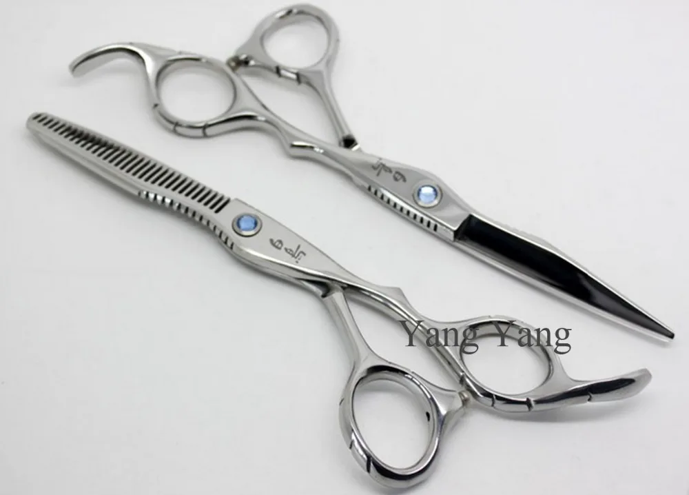 6 дюймов Профессиональные Парикмахерские ножницы набор прямые и филировочные 2