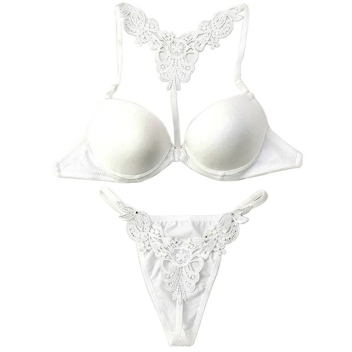 Комплект женского кружевного нижнего белья с застежкой спереди|bra set|wholesale bra setswomen