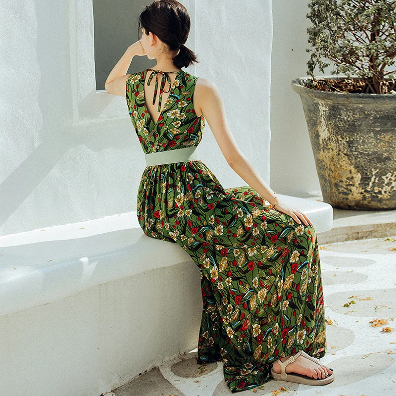 VERRAGEE/новый летний женский комбинезон в стиле ретро с длинными широкими штанинами