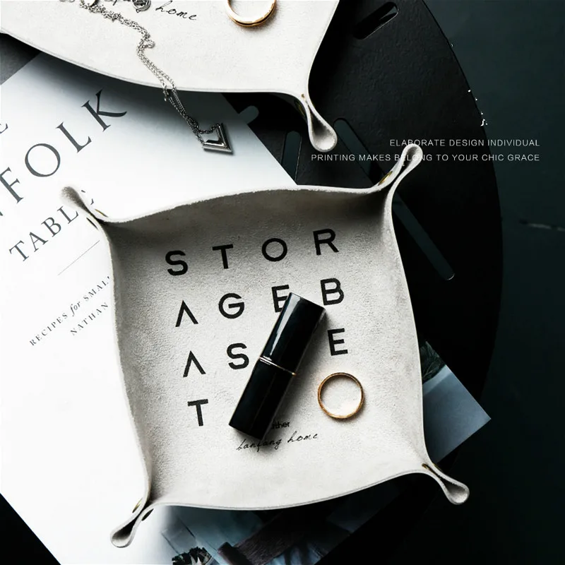 Квадратный лоток для хранения из искусственной кожи ключи держатель монет