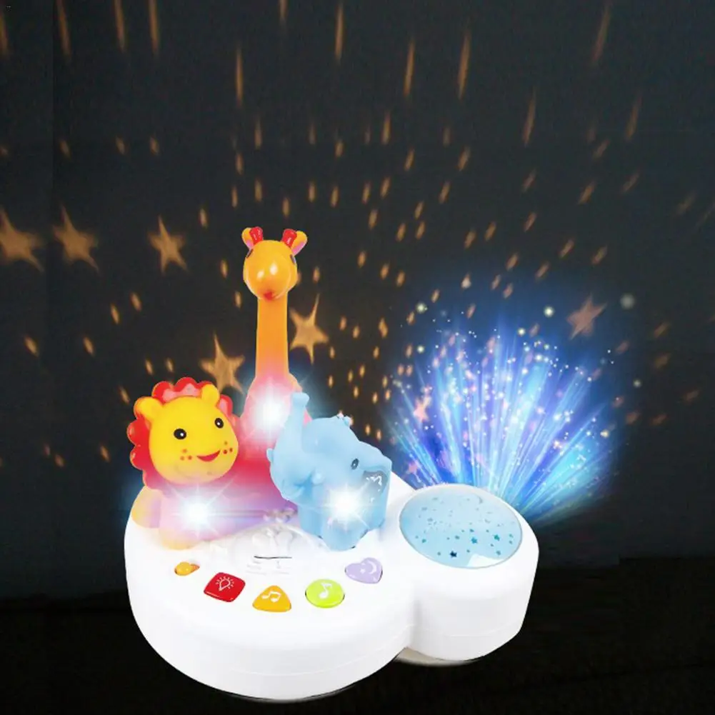 Младенческая игрушка для сна свет Музыка Рай для животных красочные звезды сонный проектор детская игрушка английский звук и свет Успокаивающая проекция