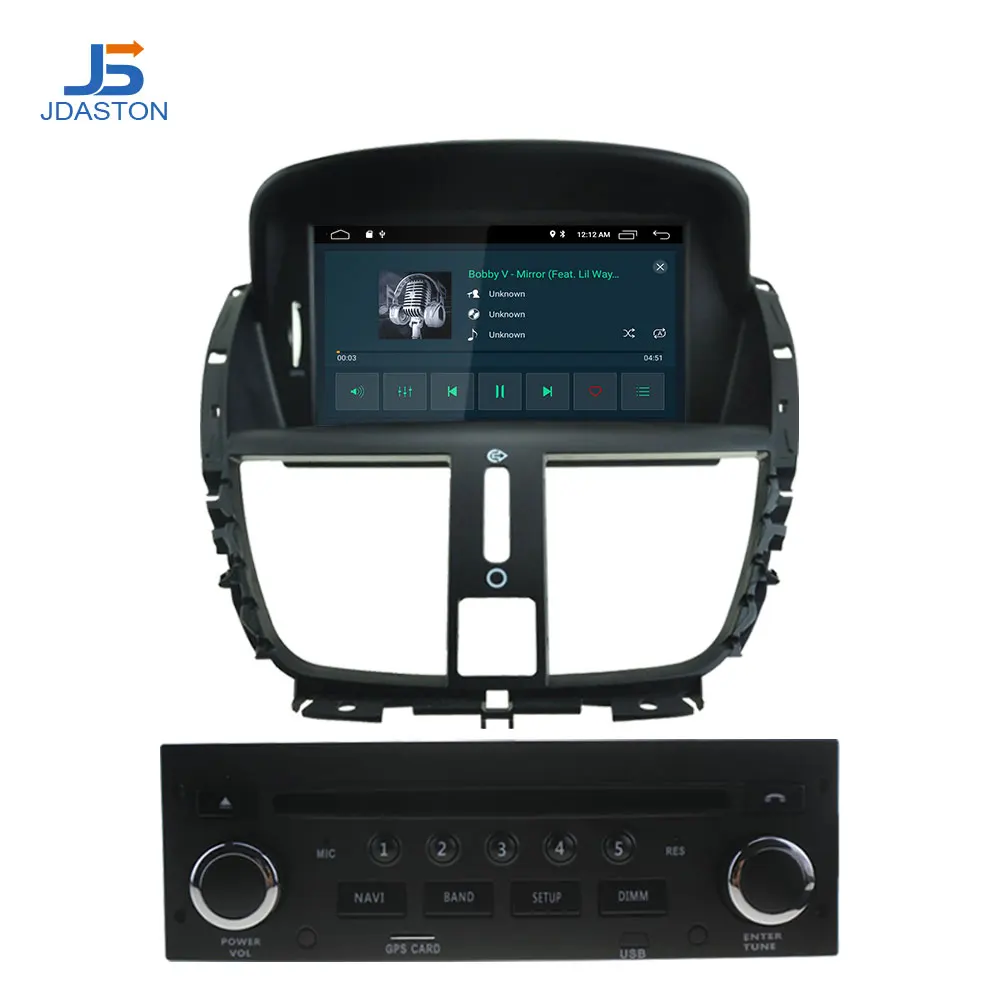 JDASTON Android 10,0 автомобильный dvd-плеер для peugeot 207 мультимедиа видео wifi gps навигация 1 Din автомагнитола стерео руль