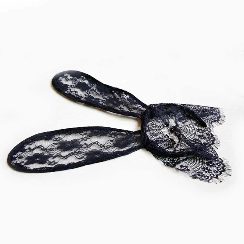 Обруч для волос женский кружевной Модный сексуальный обруч с кроличьими ушками