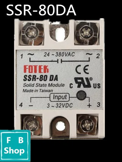 Бесплатная доставка FOTEK твердотельные реле SSR 80DA 80A 3 32VDC/24 380VAC|Реле| |