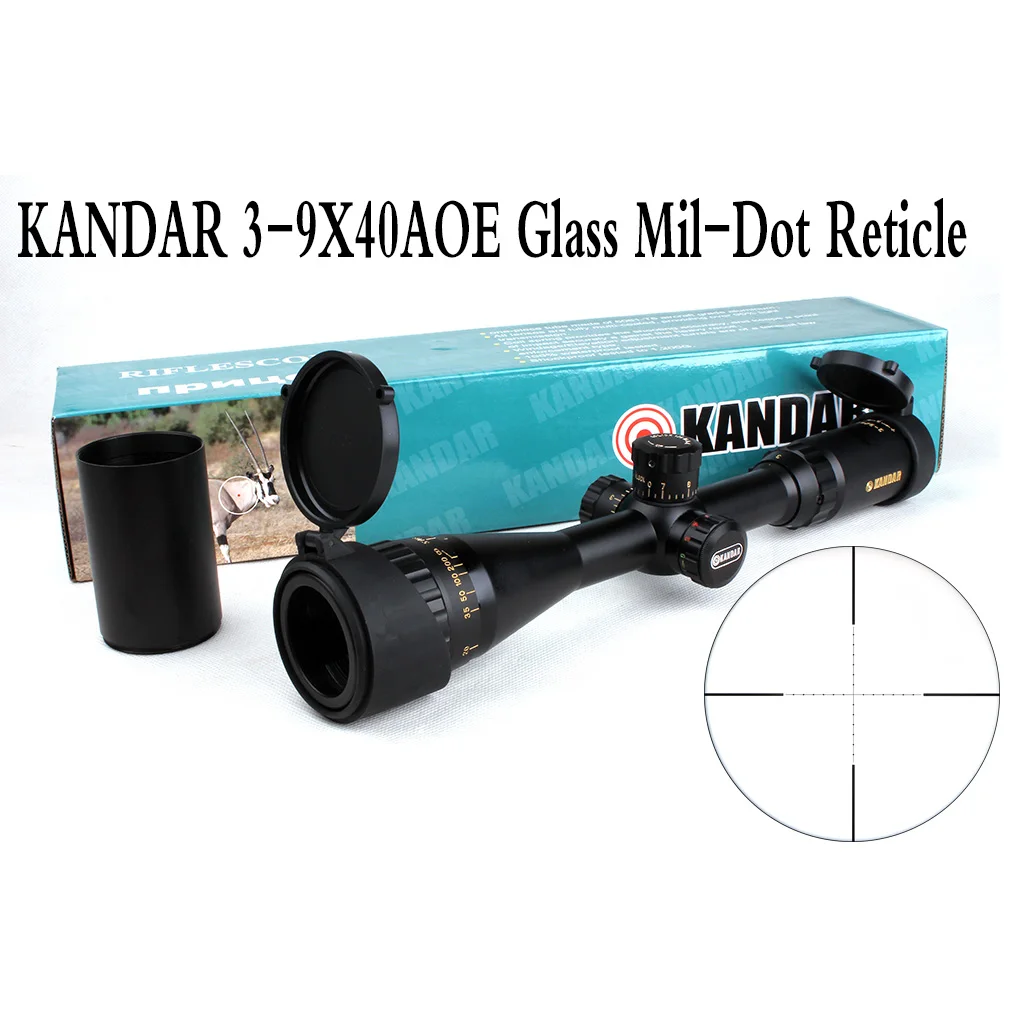 Оптический прицел KANDAR 3 9x40 AOME тактический оптический с зажимом в мил Дот для