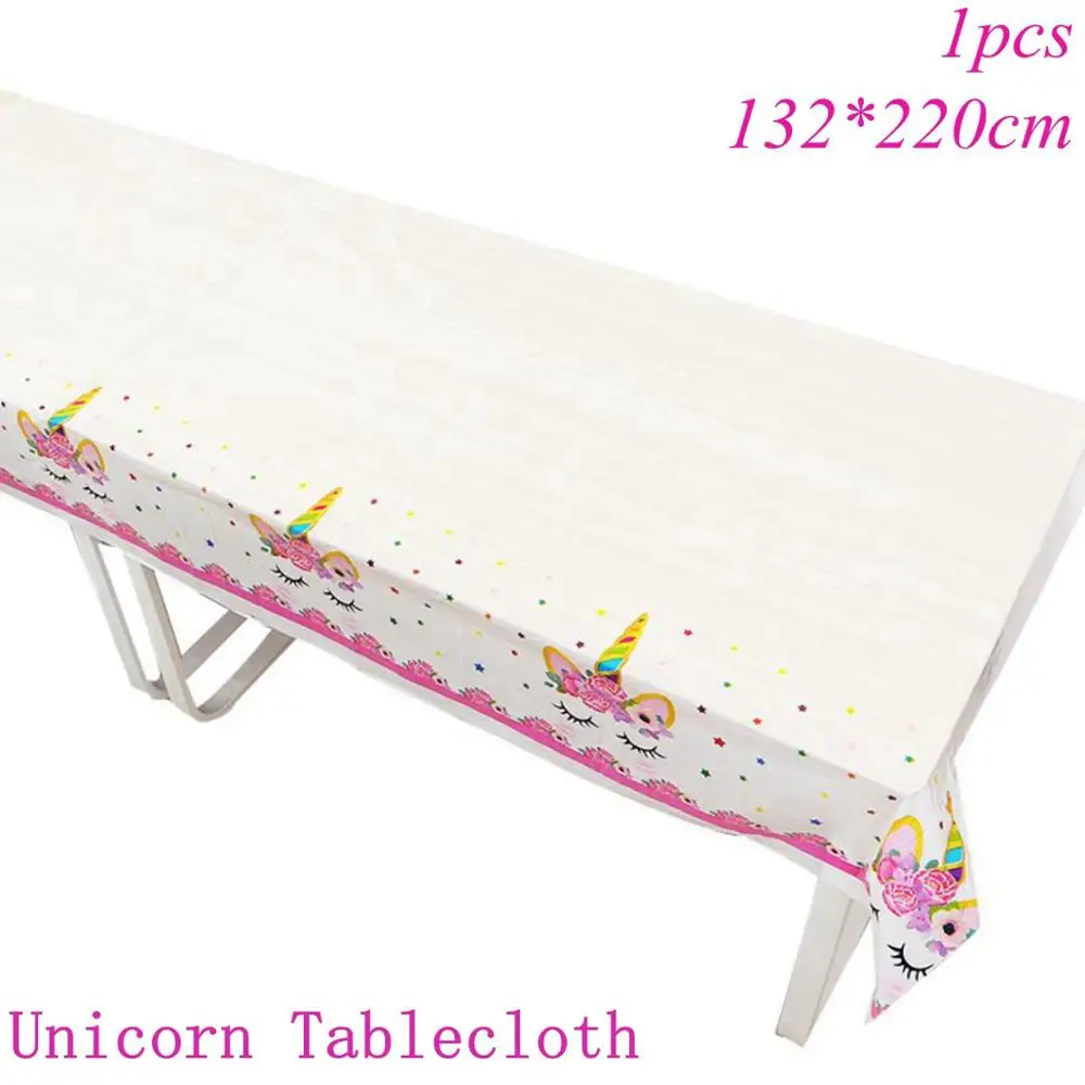 Unicorn Tableware 6 Taoup розовый день рождения Единорог рога шапки Единорог набор посуды салфетки торт Топпер баннеры Единорог вечерние украшения Babyshower девушка - Цвет: Unicorn Tableware 6