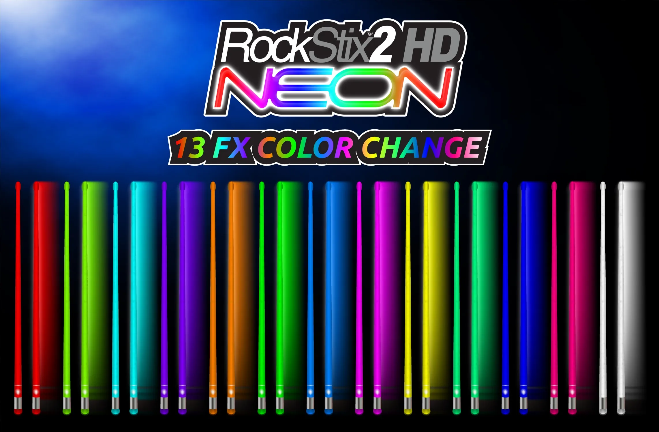 Rockstix 2 HD 13 изменение цвета, мост светодиодный светильник барабанные палочки, 13 удивительных изменений цвета, с эффектом выцветания, установите свой Гиг в огне - Цвет: 13 Colors Change