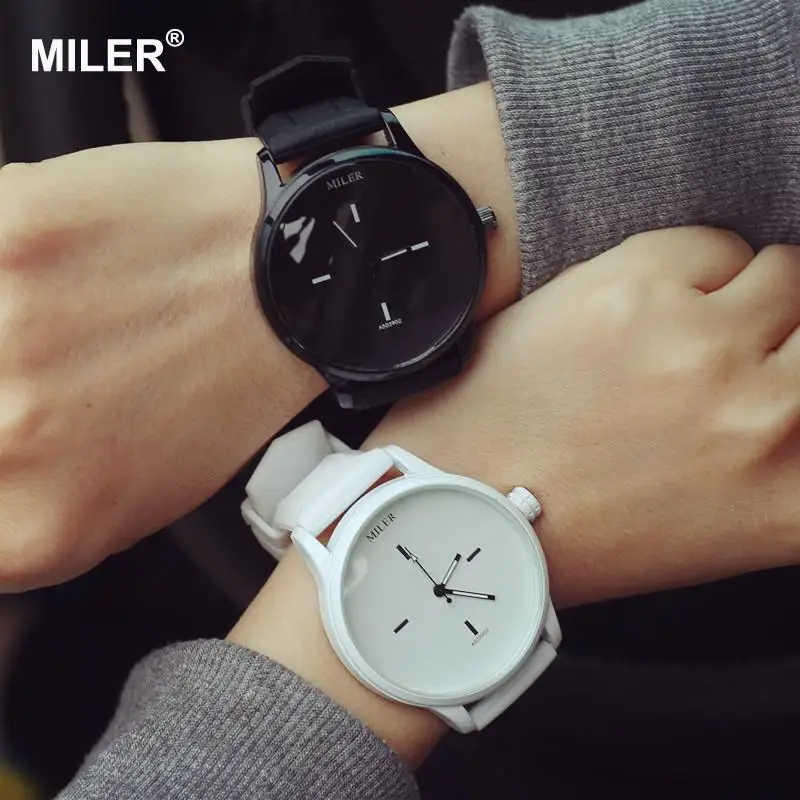 Оригинальный MILER бренд мягкий силиконовый ремешок желе кварцевые часы наручные