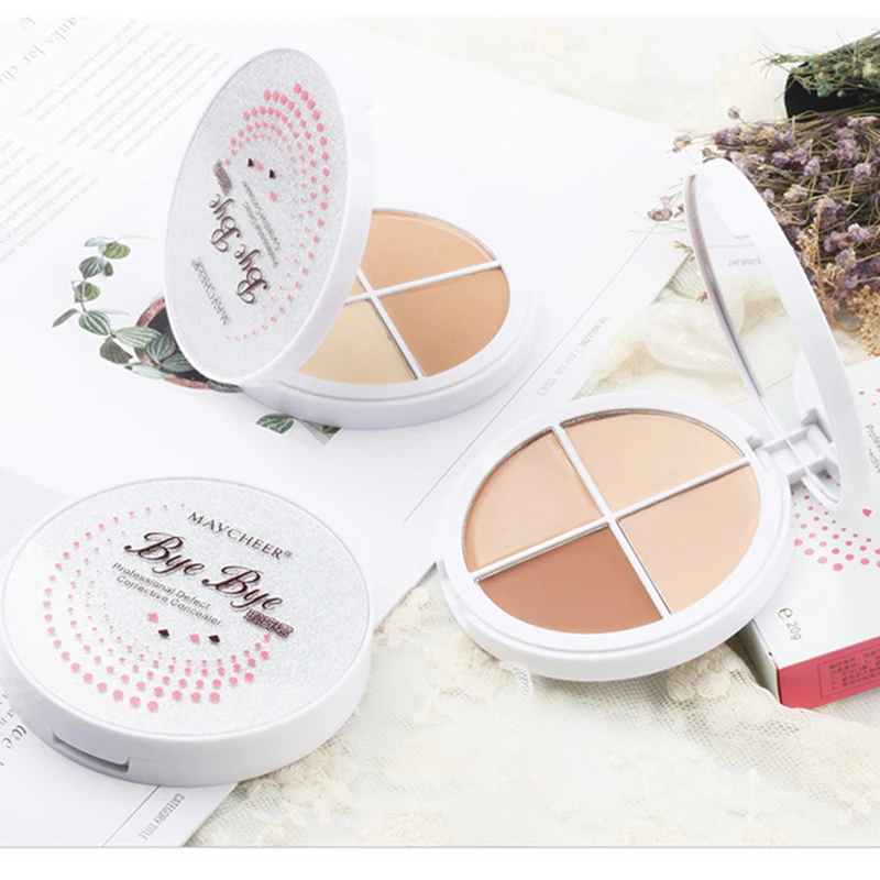 MAYCHEER 4 Colors Face Hide Blemish Concealer Cream Palette Makeup Perfect Full Cover Contour Base Foundation Cosmetic | Красота и