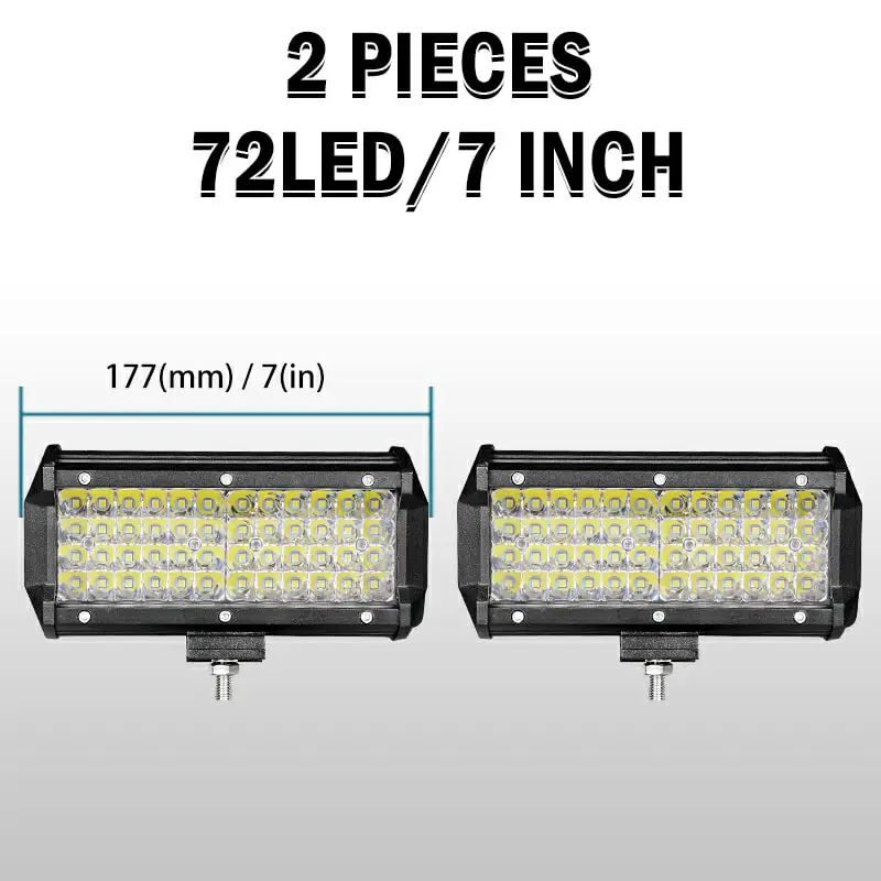 2 x 7 inch light bar 4 7 12 17 20 дюймов Quad строк светодиодный светильник бар работа прямой Combo Луч Туман головной светильник для внедорожный ATV УАЗ 4x4 Пина 12В 24V Автомобильное трактор - Цвет: 2 x 7 inch light bar