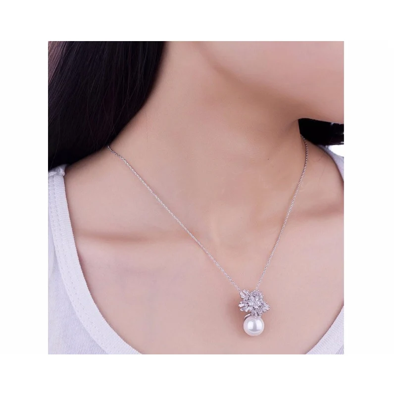 Cwwzircon AAA качественный кубический цирконий снежный цветок большой красный жемчуг