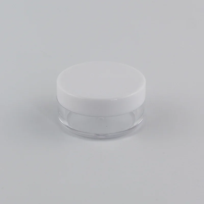 White Lid Jar 10 г X 100 пустые маленькие пластиковые банки для косметики, прозрачный контейнер для хранения, прозрачная банка для крема, горшок для кожи, крем для ногтей - Цвет: White Lid Jar