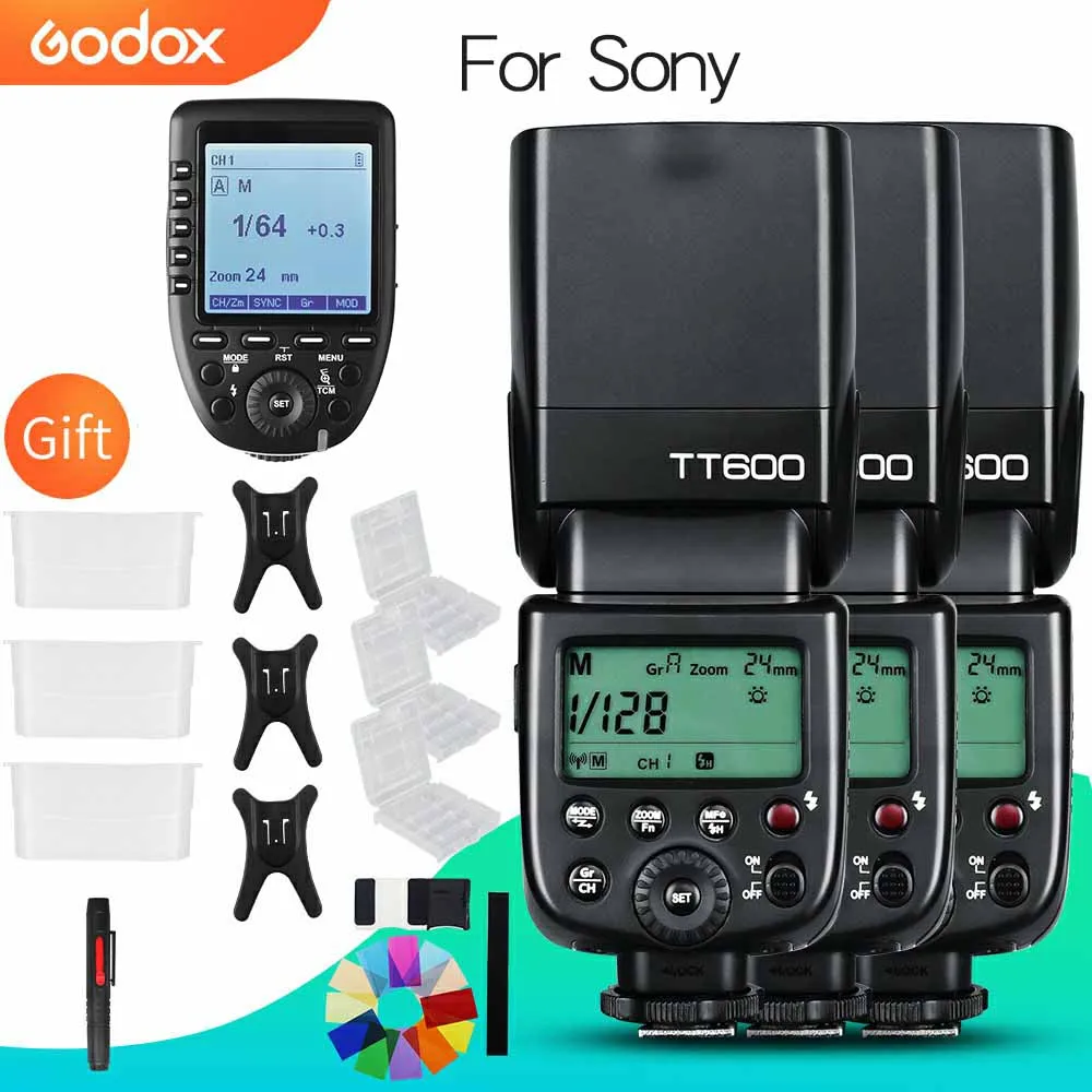 3x Godox TT600 Встроенная принимающая камера Вспышка Speedlite с передатчиком Xpro для Canon Nikon sony Fuji Olympus Pentax camera - Цвет: for Sony