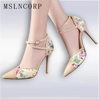 plus size 34 47 summer sexy lady thin high heel sandals women ankle strap buckle office pointed toe wedding party pumps shoes
