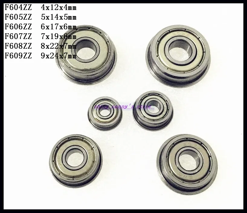3 5 шт./лот F604ZZ F605ZZ F606ZZ F607ZZ F608ZZ F609ZZ фланцевый подшипник радиальный шариковый с