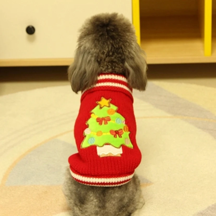 Милый свитер для собаки Рождество маленький средний осенний Bichon плюшевое пальто