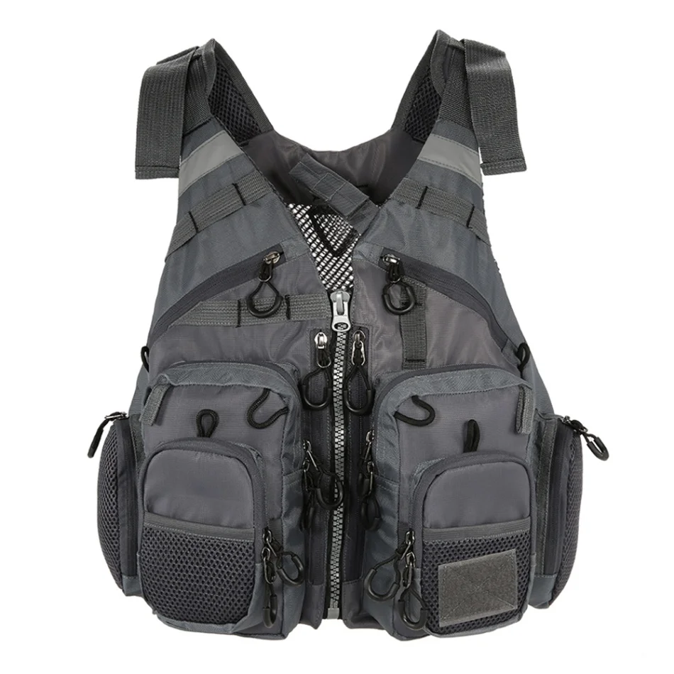 Grey unpadded Lixada, жилет для рыбалки, дышащий, для спорта на открытом воздухе, для плавания, для безопасности жизни, жилет для выживания, универсальный, летающий жилет, Colete Salva-Vidas - Цвет: Grey unpadded