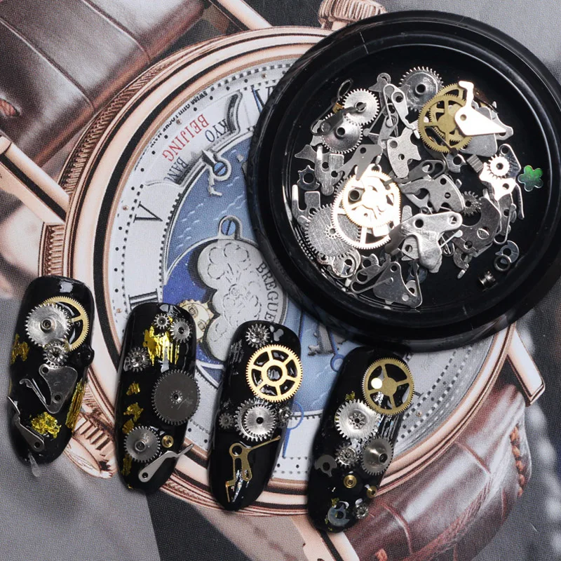 Новинка 2 комплекта модные 3D украшения для ногтей металлические золотые