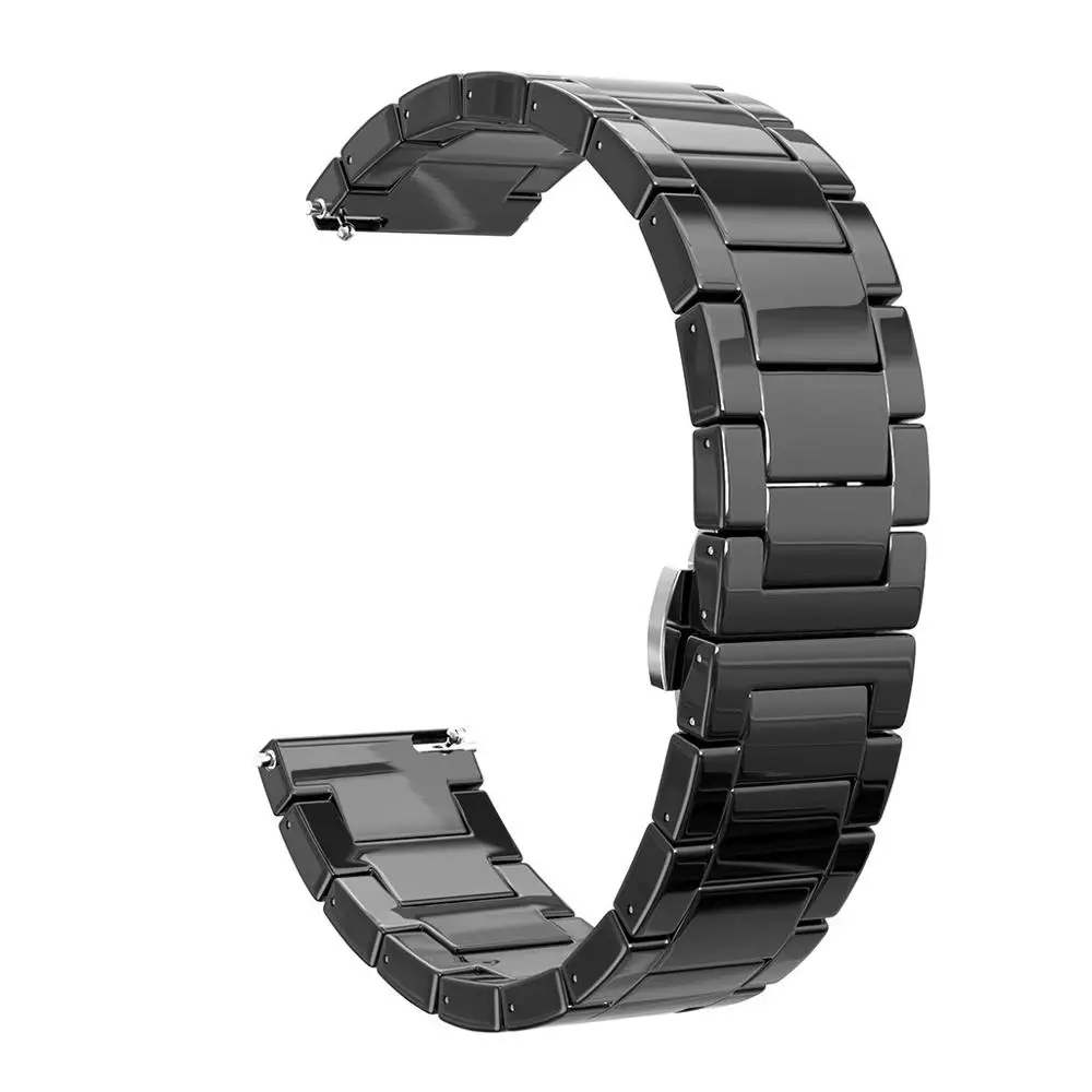 Роскошный керамический ремешок из нержавеющей стали для часов samsung Galaxy Watch 42 мм/Active 40 мм/gear S2 Classic/gear Sport Band