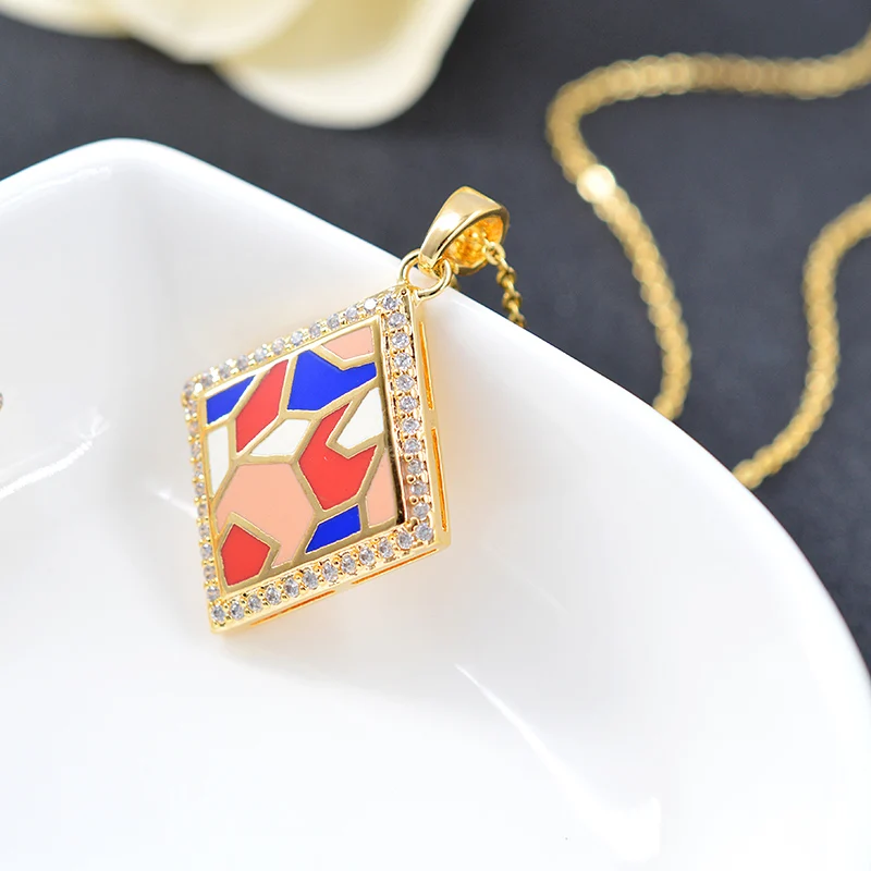 Ювелирные наборы из циркона ZEADear Y2K эмалированная подвеска ожерелье серьги для