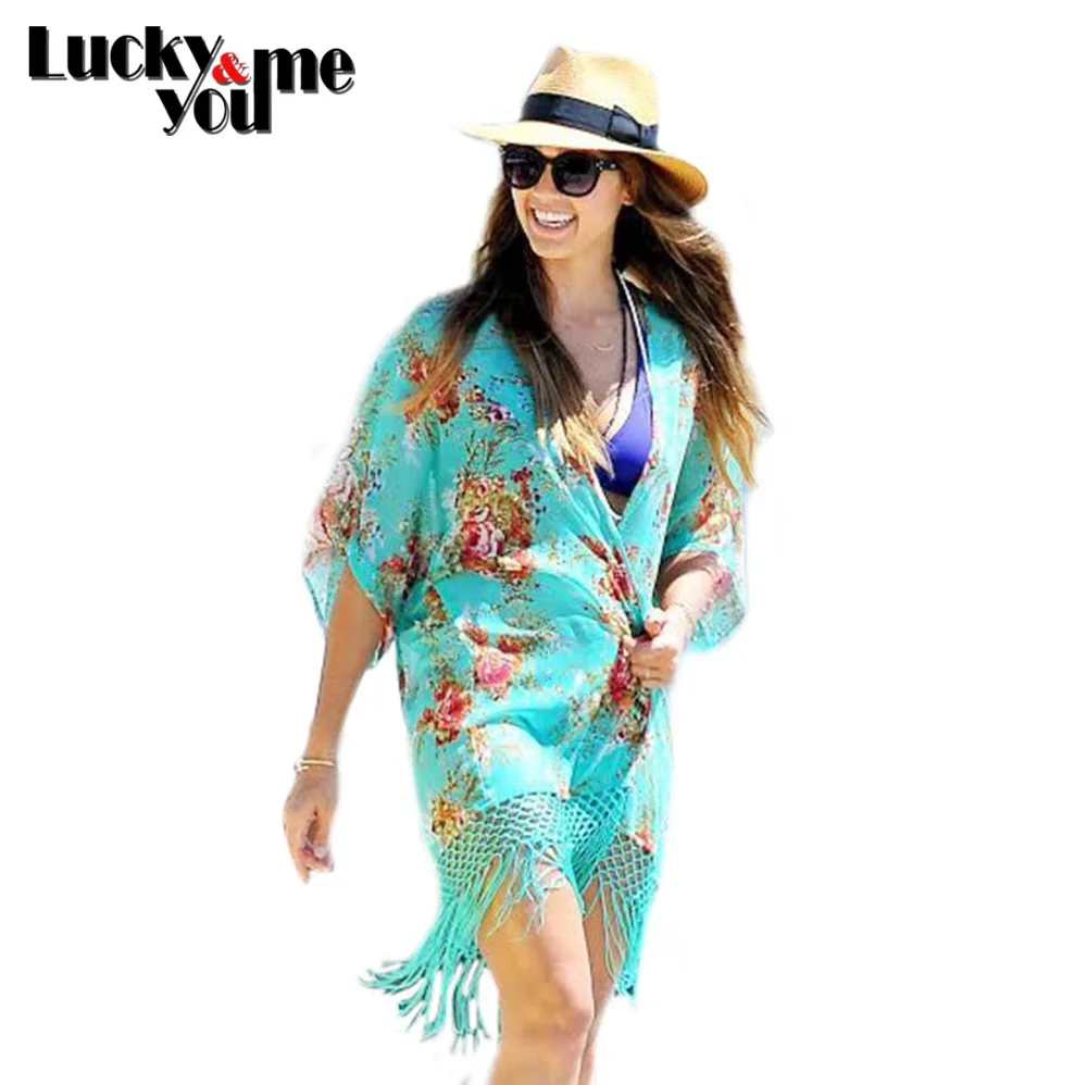 2020 летние женские Макси-платья повседневная ярко-зеленая шифоновая накидка на