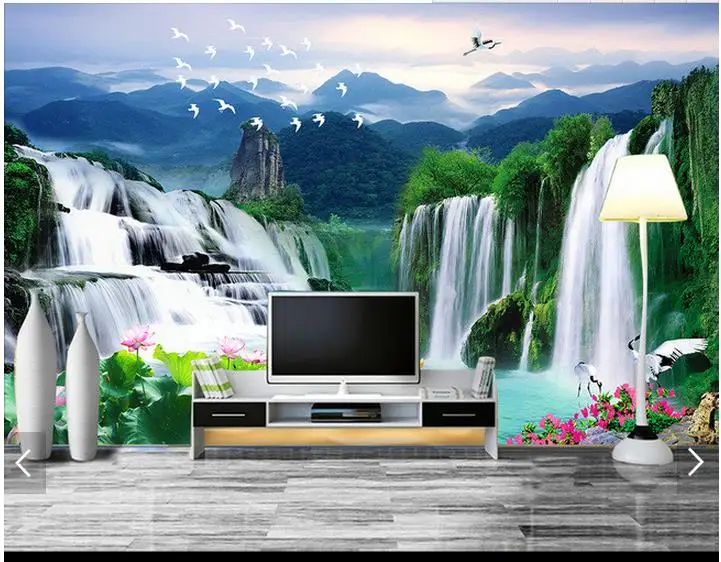 

Custom photo wallpaper 3d wall murals wallpaper Water landscape mural Chinese background wall papers for living room decoration