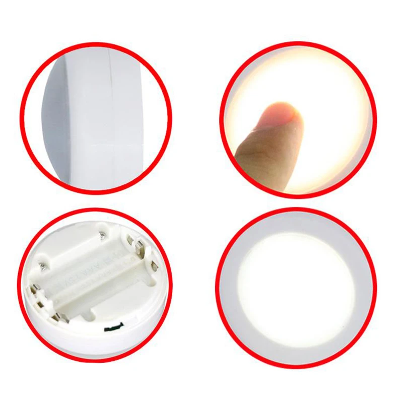 3 Вт Настенный светильник для шкафа беспроводной затемняемый сенсорный