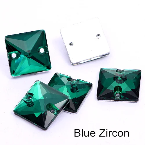Blue Zircon Квадратный цветной пришить стразы искрящегося цвета Кристалл aб для шитья стразы много Цвета стразы пришивные стразы для свадебное платье B3807 - Цвет: Blue Zircon
