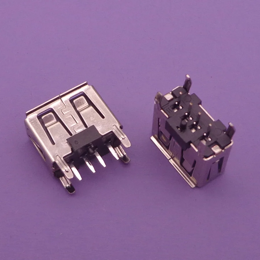 10 шт./лот A Тип плоский угол 180 градусов Гнездо USB разъем PCB (черный)|Соединители| |