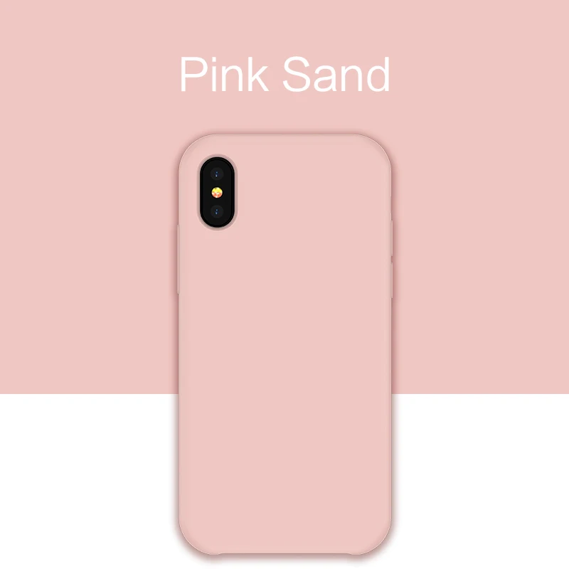 Pink Stand Силиконовый чехол для iPhone 7 8 Xs Max, роскошный чехол, однотонный силиконовый чехол для iPhone 6 6s Plus X XR Funda Coque Capas - Цвет: Pink Stand