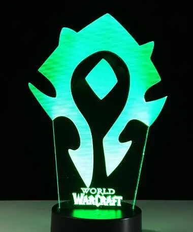 Model 1 3D иллюзия WOW World of Warcraft, настольная лампа с логотипом, 7 цветов, Ночной светильник, Сенсорная лампа для детей, детей, семьи, праздничный подарок, Прямая поставка - Испускаемый цвет: Model 1