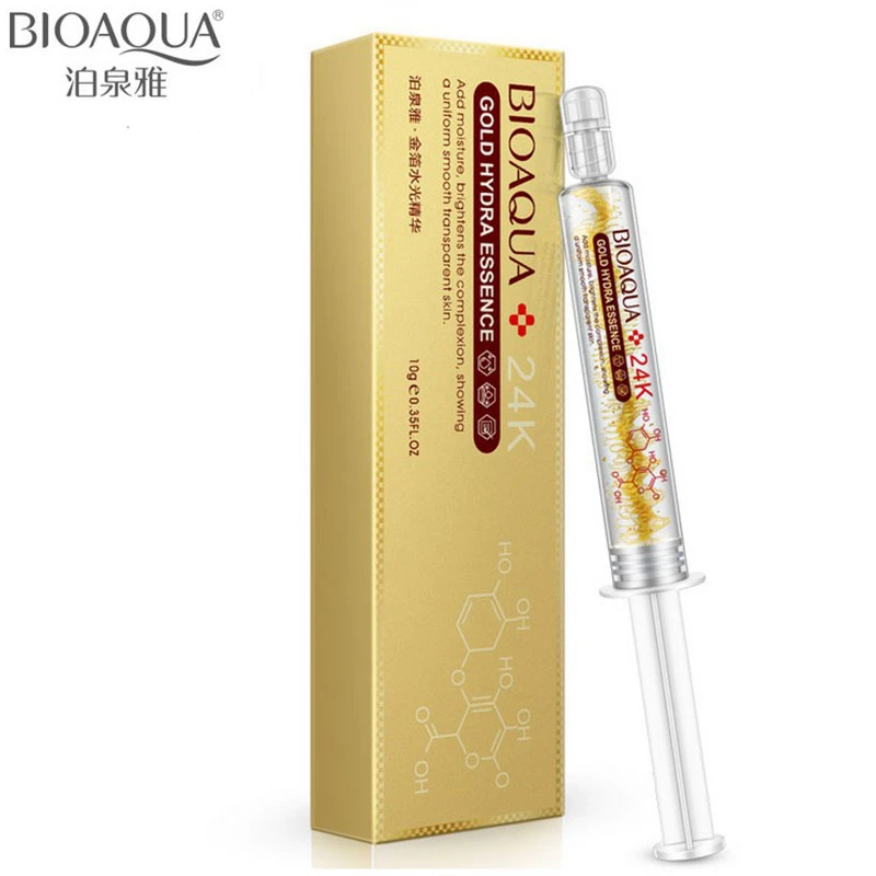 Сыворотка для лица с гиалуроновой кислотой BIOAQUA 24 к Золотая фольга глубокое