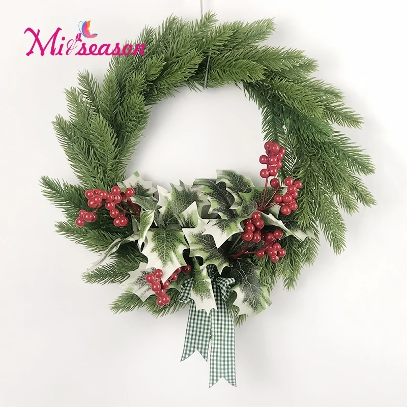 Искусственные цветы венок зеленые сосновые иглы подвесное растение из ротанга