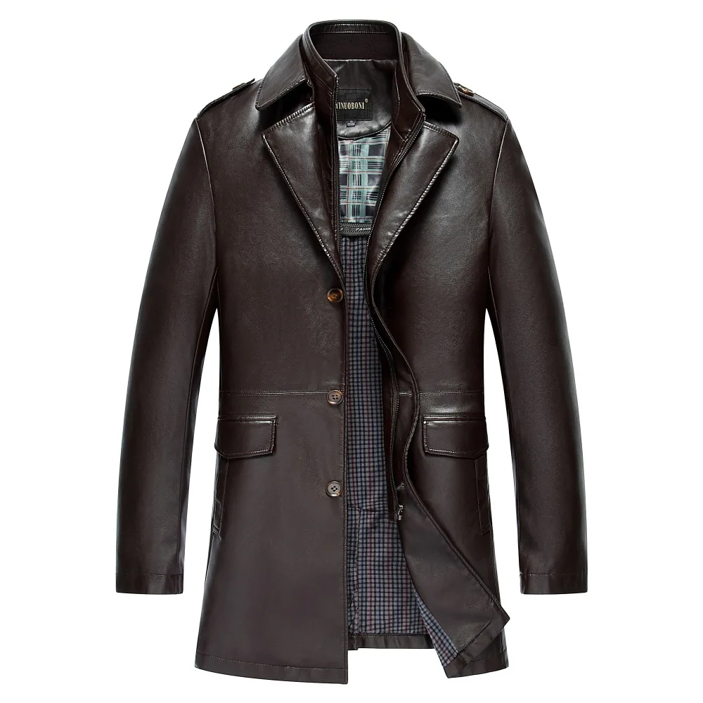Мужская куртка ветровка из мытой кожи с двойным воротником Размеры M LXL2XL3XL 4XL|leather
