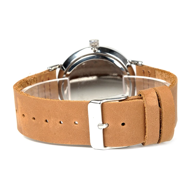 Часы BOBO BIRD с имитацией бриллианта кварцевые часы из нержавеющей стали кожаным