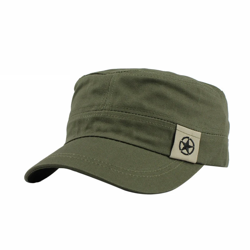 green FETSBUY Классическая винтажная плоская Мужская кепка s и Кепка, регулируемая облегающая Кепка, теплые Повседневные шапки в стиле милитари со звездами для мужчин, кепка s Gorras - Цвет: green