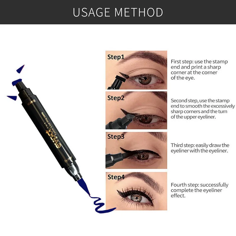 2 In 1 Brown Eyeliner Stamp Waterproof 6color Seal Pencil Black Long Lasting Eye Makeup kit Cosmeti TSLM1 |