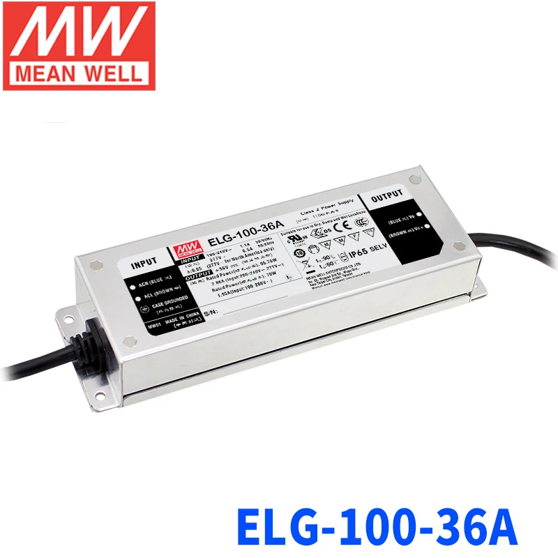 MEAN WELL светодиодный драйвер MW ELG HLG 36V 48V 75W 100W 150W 200W 240W 300W 480W 600W источник питания IP65