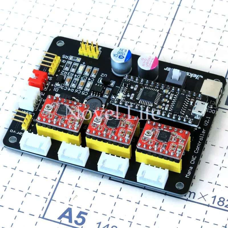 EleksMaker Mana USB ЧПУ 3 оси 2 Фаза 4 провода шагового двигателя контроллер плата для DIY