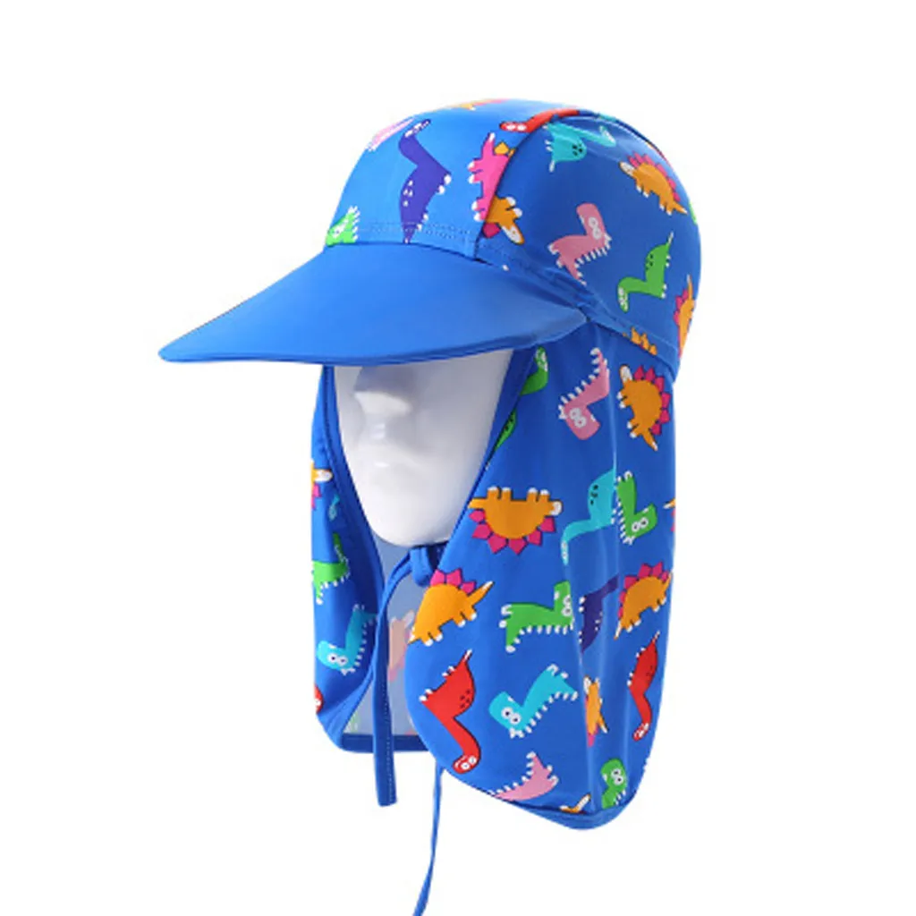 LONSANT Children sun hat Kids cartoon print baseball cap Outdoor Sports Hiking Vision UV protection neck cover Fishing | Детская одежда